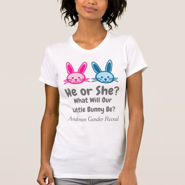 T-shirt Révélation du genre du petit lapin (Devant)