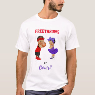 T-shirt Révélation du sexe d'un bébé Basketball s'incline