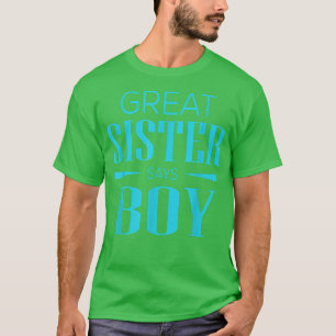 T-shirt Révélation du sexe Grande sœur dit garçon Bébé ass