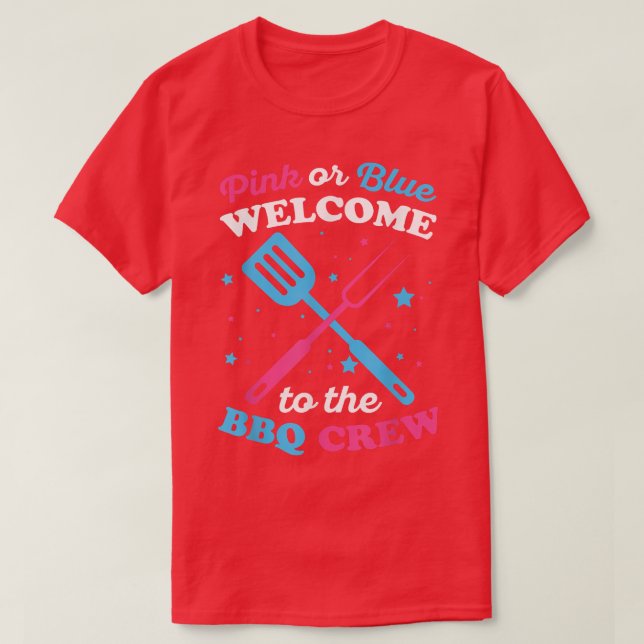 T-shirt Révéler le genre Conception du barbecue pour un am (Design devant)