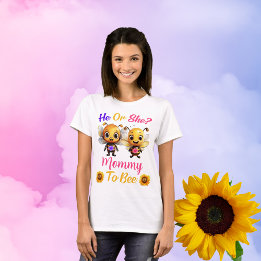 T-shirt Révéler le genre Lui ou Elle maman à Abeille Femme
