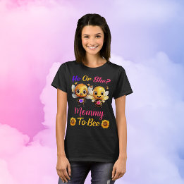T-shirt Révéler le genre Lui ou elle maman à être femmes N