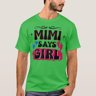 T-shirt Révéler le genre Mimi dit fille jumeler la famille