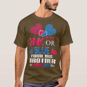 T-shirt Révéler Le Genre Rose Ou Bleu Votre Grand Frère Am