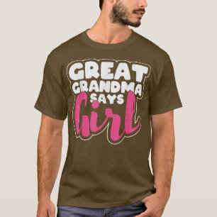 T-shirt Révéler Le Sexe Pour Grande Grand-Mère Dit Fille