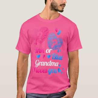 T-shirt Révéler Le Sexe Rose Ou Bleu Grand-Mère Vous Aime 