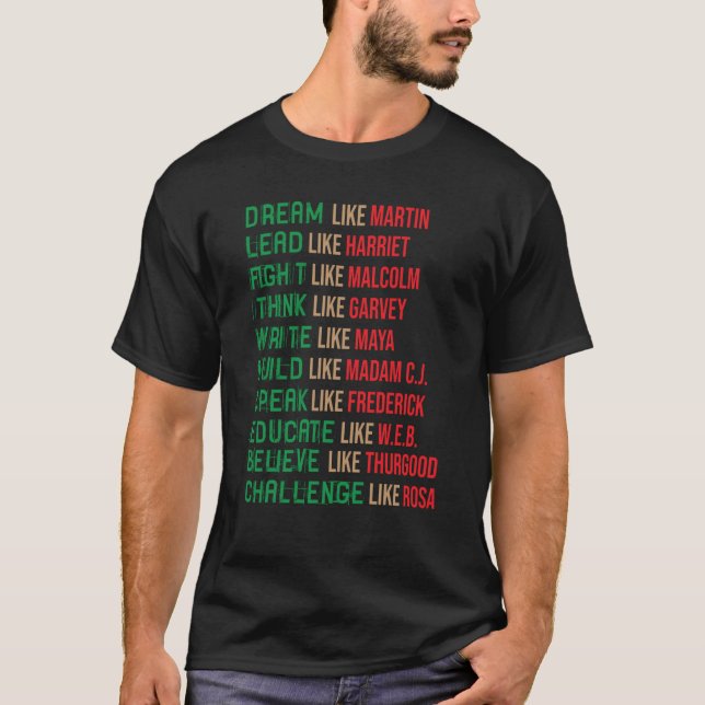 T-shirt Rêver Comme Martin Black History Mois African Cele (Devant)