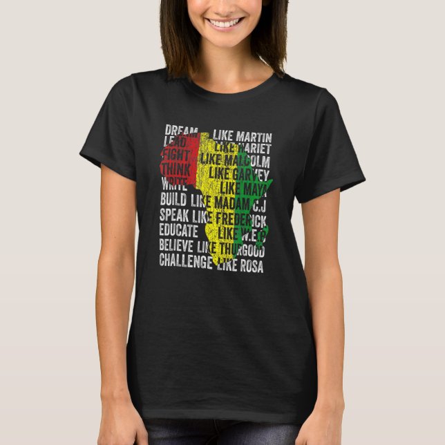 T-shirt Rêver Comme Martin Plomb Comme Harriet Black Histo (Devant)