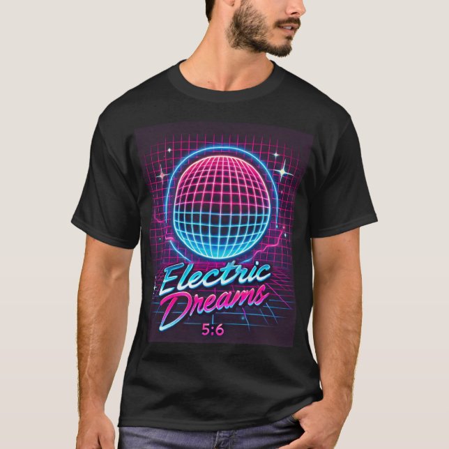 T-shirt Rêves électriques Retro Futuristic Art (Devant)