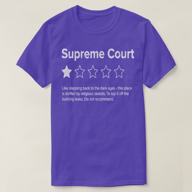 T-shirt Révision De La Cour Suprême, Une Étoile, Ne Recomm (Design devant)