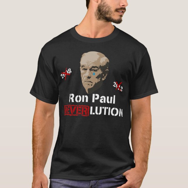 T-shirt Révolution Neverlution de Ron Paul 2012 (Devant)