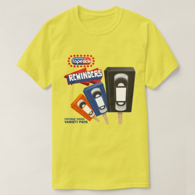 T-shirt Rewinders : parodie de glace à l'eau VHS (Design devant)