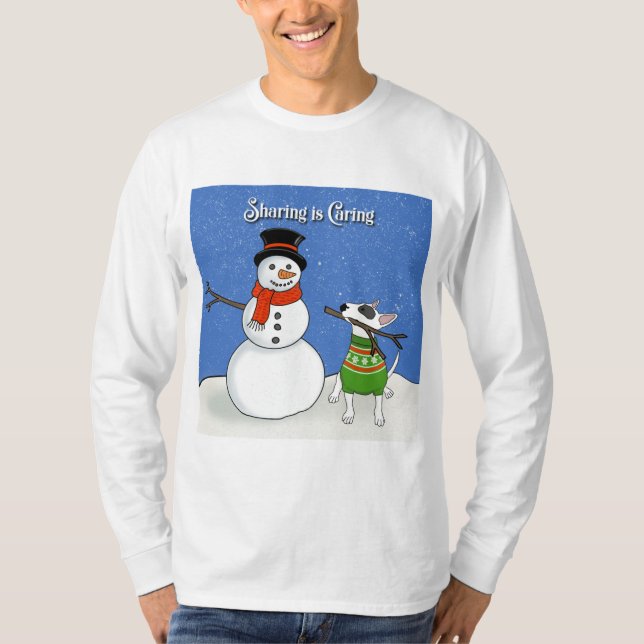 T-shirt Rex and Snowman Sharing est une personne attention (Devant)