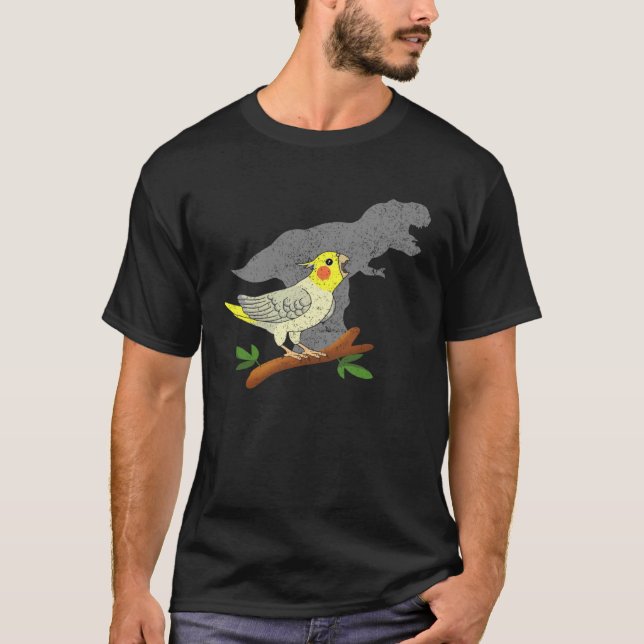 T-shirt Rex Cockatiel Vintage Dinosaur Parrot (Devant)