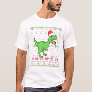 T-shirt Rex Dinosaur Père Noël laid Tyrannosau