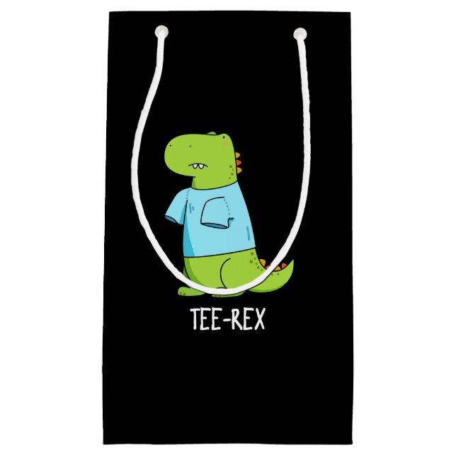 T-Shirt Rex Funny TShirt TRex Dinosaur Pun Dark BG Kleine Geschenktüte (Vorderseite)