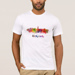 T-shirt Reykjavik skyline in watercolor