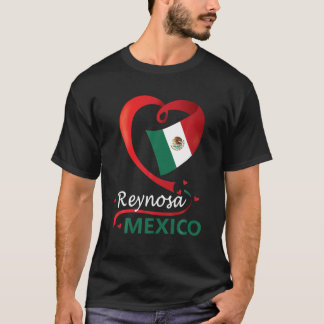 T-shirt Reynosa Tamaulipas Mexique Drapeau cardiaque Mexic