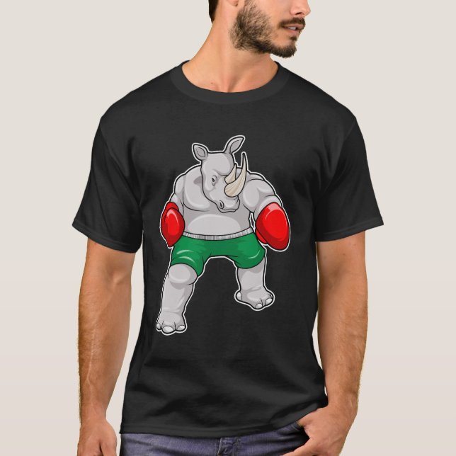 T-shirt Rhino à Boxing avec gants de boxe (Devant)