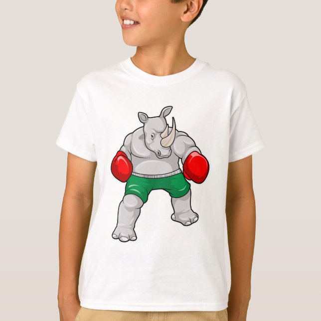 T-shirt Rhino à Boxing avec gants de boxe (Devant)