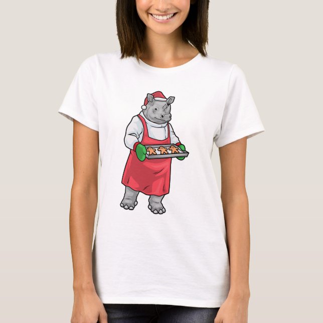 T-shirt Rhino Christmas Baker (Devant)