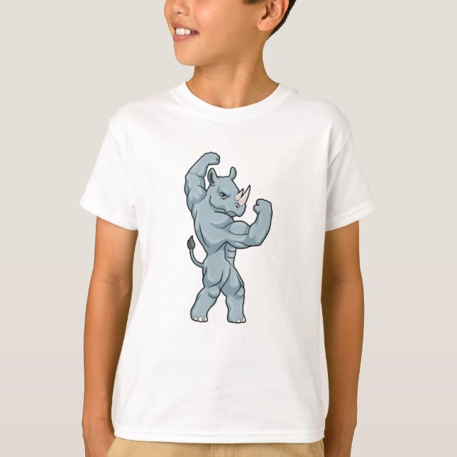T-shirt Rhino comme Bodybuilder extrême (Devant)