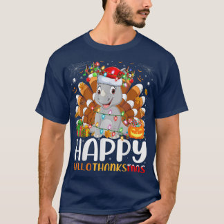 T-shirt Rhino Lover Halloween Noël Joyeux Hallothanksm