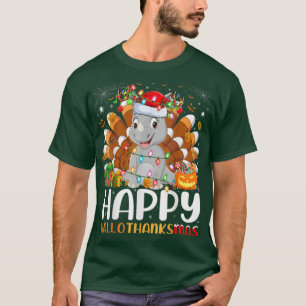 T-shirt Rhino Lover Halloween Noël Joyeux Hallothanksm