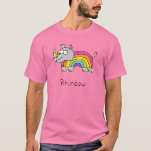 T-shirt Rhino Rainbow Cute Kids