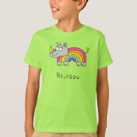 Rhino Rainbow Funny Cute Kids Rhinoceros