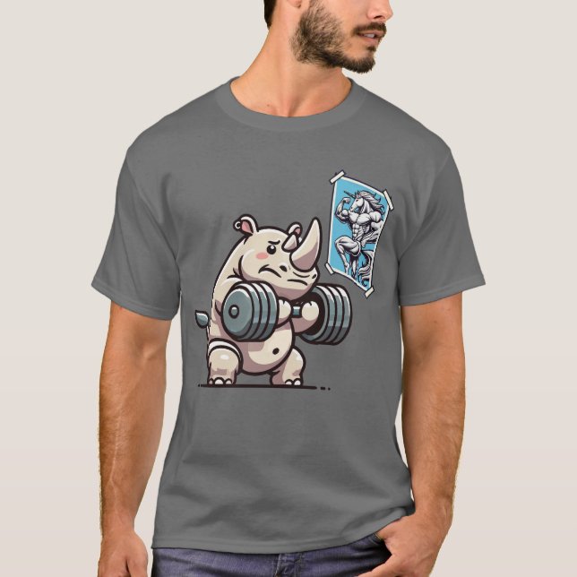 T-shirt Rhino vs Unicorn - Gymnase Drôle Fitness Fitness (Devant)