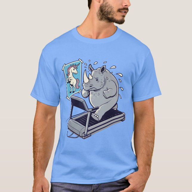 T-shirt Rhino vs Unicorn - Gymnase Drôle Fitness Fitness (Devant)