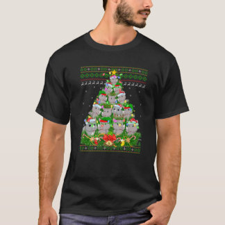 T-shirt Rhino Xmas Lighting Tree Santa Rhino Ugly Christma