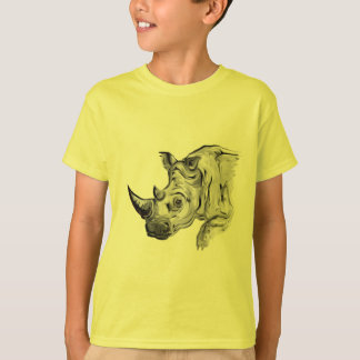 T-shirt rhinocéros blanc