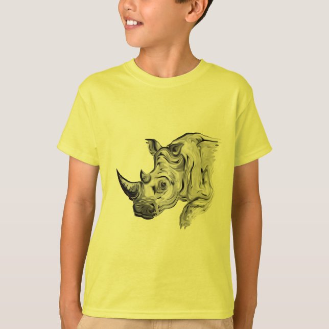 T-shirt rhinocéros blanc (Devant)