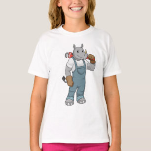 T-shirt Rhinocéros bricoleur avec pince à pompe à eau