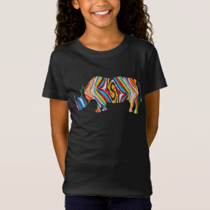 T-Shirt Rhinoceros dans un modèle zèbre psychédélique