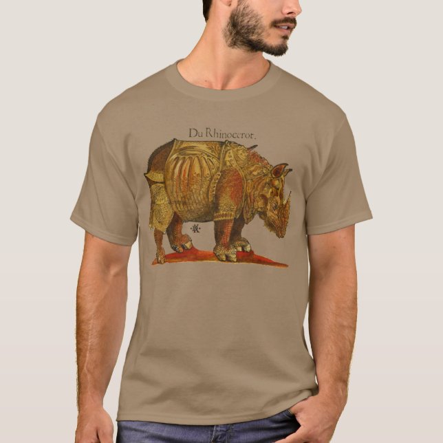 T-shirt Rhinoceros d'antiquité de Rhino vintage Durer (Devant)