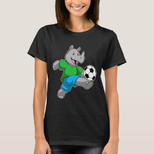 T-shirt Rhinocéros en tant que joueur de football avec un 