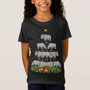 T-Shirt Rhinoceros Xmas Arbre Cadeau Santa Hat Rhino Chris