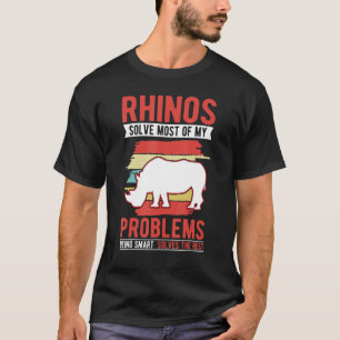 T-shirt Rhinos résoudre la plupart de mes problèmes Rhino
