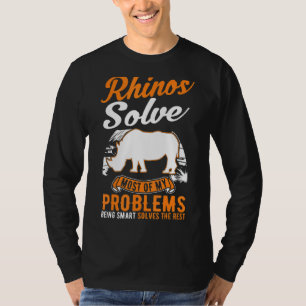 T-shirt Rhinos Résoudre La Plupart De Mes Problèmes Rhino