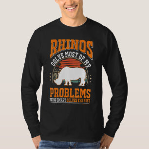 T-shirt Rhinos résoudre la plupart de mes problèmes Rhino
