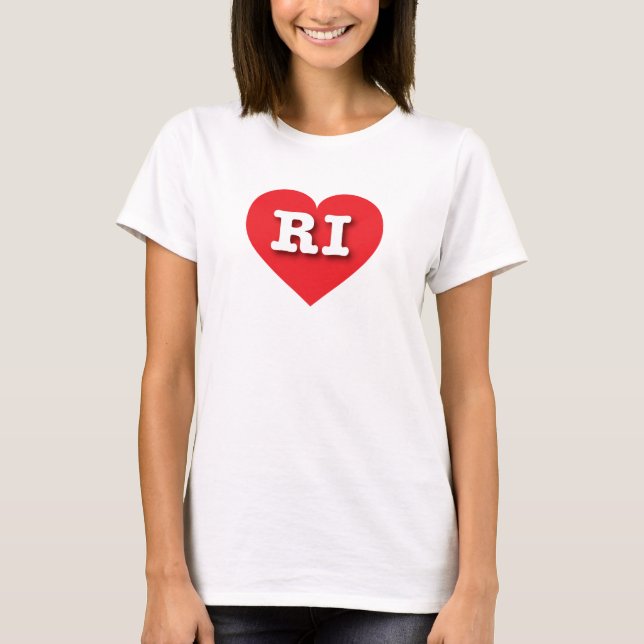 T-shirt Rhode Island Red Heart - I love RI (Devant)