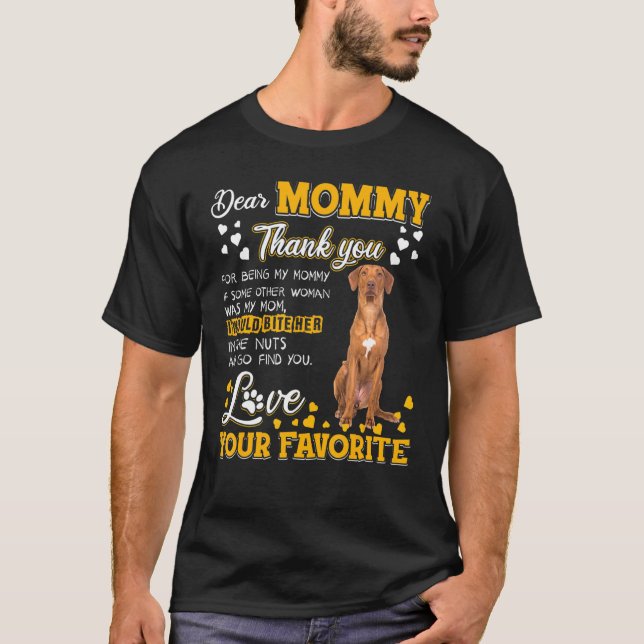 T-shirt Rhodesian Ridgeback Cher Merci Maman D'Être (Devant)