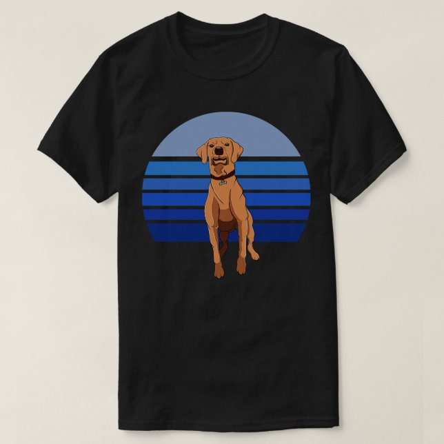 T-shirt Rhodesian Ridgeback Chien Retro Blue (Design devant)