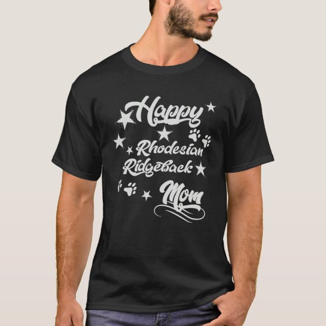 T-shirt Rhodesian Ridgeback Happy Mama Rhodesian Ridgeback (Devant)
