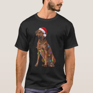 T-shirt Rhodesian Ridgeback Noël Lumières Noël Chien de No