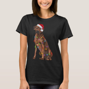 T-shirt Rhodesian Ridgeback Noël Lumières Noël Chien de No