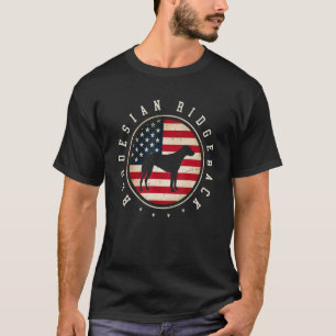 T-shirt Rhodesian Ridgeback Usa Drapeau 4 juillet Chien Ma